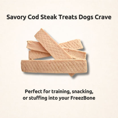 Freezbone Cod Dog Treats – Made with Real Cod (Value Size 8 oz)